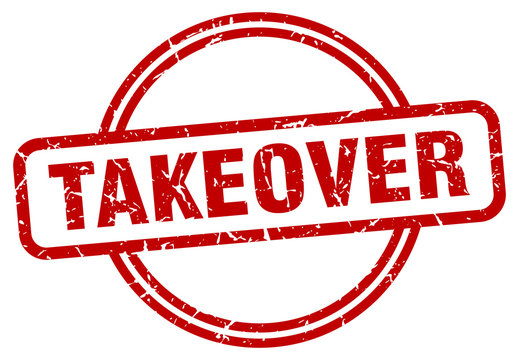 Red logo with the word "Takeover"